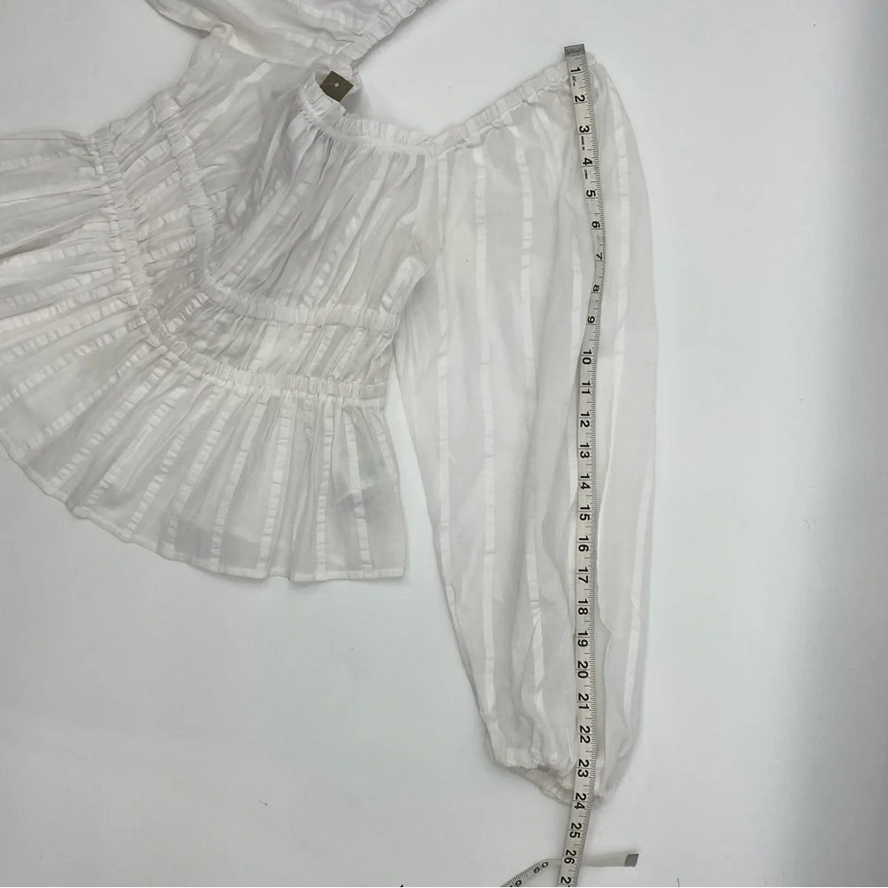 J.Crew White Cotton Puff Sleeve Blouse size S